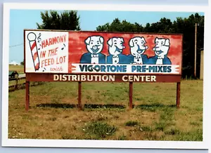 Mexico Missouri Vigortone Farm Billboard Adv Postcard 1983 MO Pig Feed Lot - Picture 1 of 2