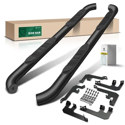 Barra de peldaño lateral redonda de acero negro de 3 pulgadas para camioneta Honda Ridgeline 2017 2018-2024 Foto 1 de 4