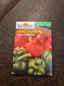 California Wonder Sweet Pepper Burpee Seed Packets - Picture 1 of 2
