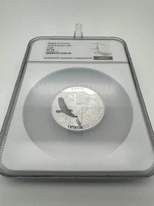 2020 Barbados Shapes of America 1 Oz. Silver Prooflike Eagle Cutout NGC PL70 - Picture 1 of 2