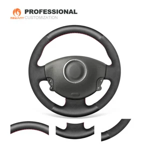 Leather Suede Steering Wheel Cover for Renault Megane 2 Kangoo ZE Scenic 2 2009 - Foto 1 di 10