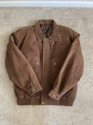 Chaqueta de gamuza vintage Stefano 100 % cuero para hombre talla XL marrón *Ver descripción Foto 1 de 4