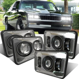 Chrome 4PCS Projector 4x6" LED Headlights Sealed For Chevy Monte Carlo 1980-1988 - Picture 1 of 12