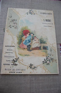 WERBUNG KARTON E.MOIGNOT.PARIS-PASSY- DESSOUS-MODEN- - Bild 1 von 3