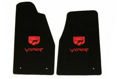 Lloyd VELOURTEX Black FLOOR MATS with Red logos 1992 to 2002 DODGE VIPER R/T-10 - Image 1 of 4