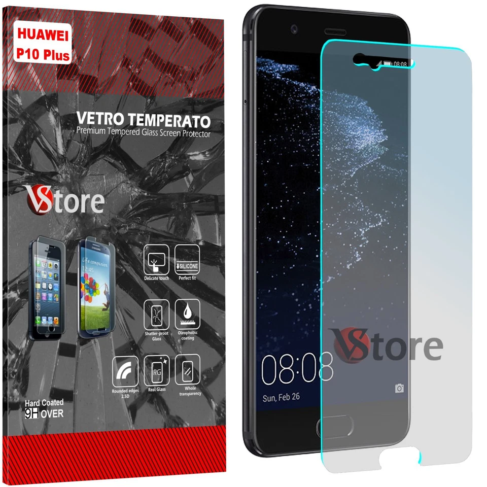 Tempered Glass Film For Huawei P10 Plus Protects LCD Display 5.5" - Image 1 of 1
