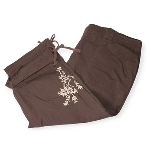 Tommy Hilfiger braune Cropped/Capri Hose Gr. 18 bestickt Prairie Cottage Core - Bild 1 von 13