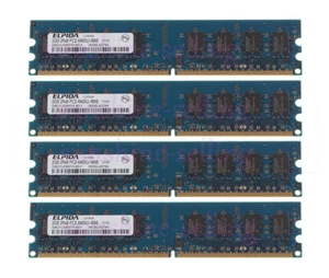 4pcs Elpida 2GB 2Rx8 PC2-6400U DDR2 800MHz 240pin DIMM Desktop Memory RAM Tested - Picture 1 of 7