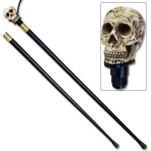 Walking Skull/Devil Head Cane Staff Mobility Stick Rubber Foot Handle - Picture 1 of 3