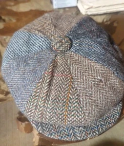 Dunn & Co Mens Flat Cap Links County Cap,Size Small 7 1/8 (58) Tweed Panels - Picture 1 of 14
