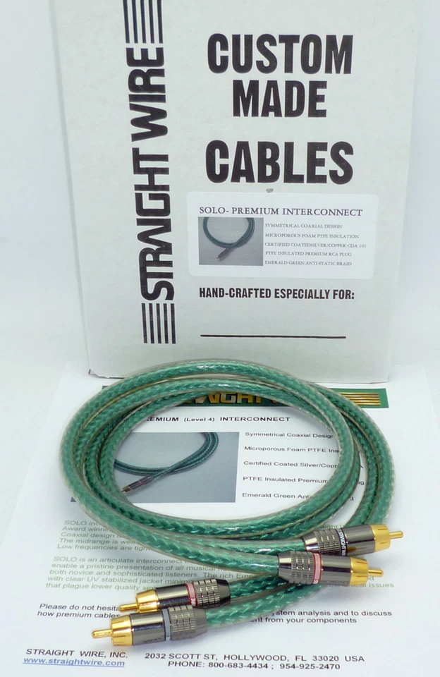 Straightwire Solo 1 meter Premium RCA Audio Interconnect cables - Image 1 of 4