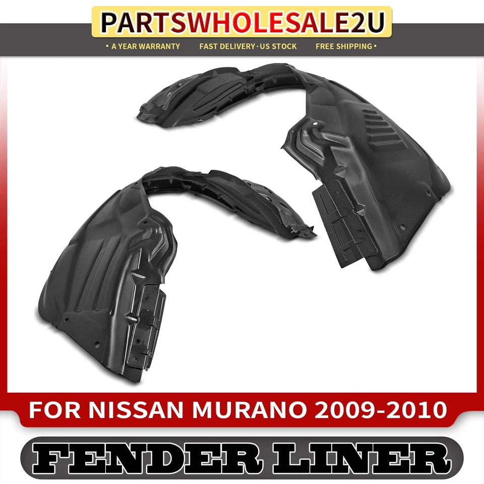 2 piezas forros interiores de guardabarros delanteros HDPE con reducción de ruido para Nissan Murano 2009-2010 Foto 1 de 4