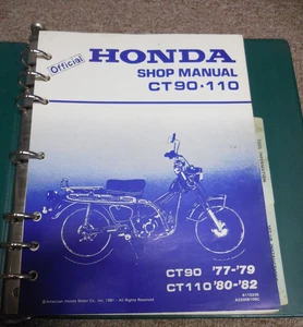 Honda service shop repair manual & binder 77-79 ct90 80-82 ct110 ct 90 110 - Picture 1 of 4