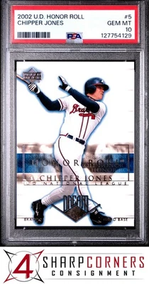 2002 UPPER DECK HONOR ROLL #5 CHIPPER JONES BRAVES HOF PSA 10 - Image 1 of 2