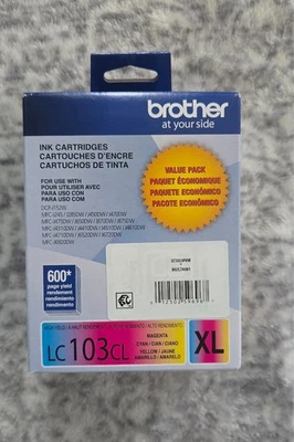 New sealed Genuine ~ Brother LC103CL XL Magneta~ Cyan~ Yellow Color ~Exp 10/27 - Image 1 of 4