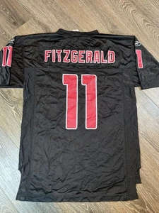 Reebok Arizona Cardinals #11 Larry Fitzgerald Black Jersey Mens Medium SB XLIII - Picture 1 of 7