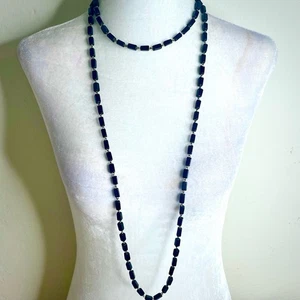 Collar Infinito Vintage Estación Rectangular Cuentas Aleta Longitud  - Imagen 1 de 4