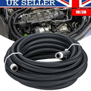 AN10 -10AN Fitting Stainless Steel Nylon Braided Oil Fuel Gas Hose Line 10FT Kit - Picture 1 of 8