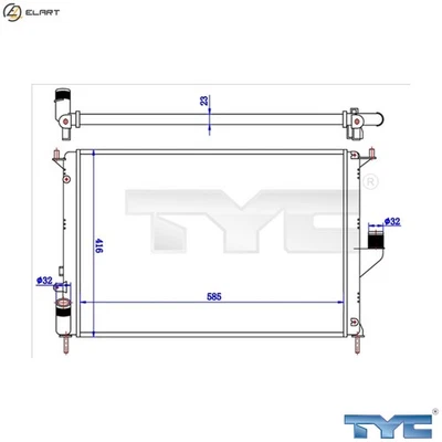 RADIATOR ENGINE COOLING 728-0057 FOR DACIA DUSTER LOGAN/MCV/Pickup/EXPRESS 1.5L - Image 1 of 4