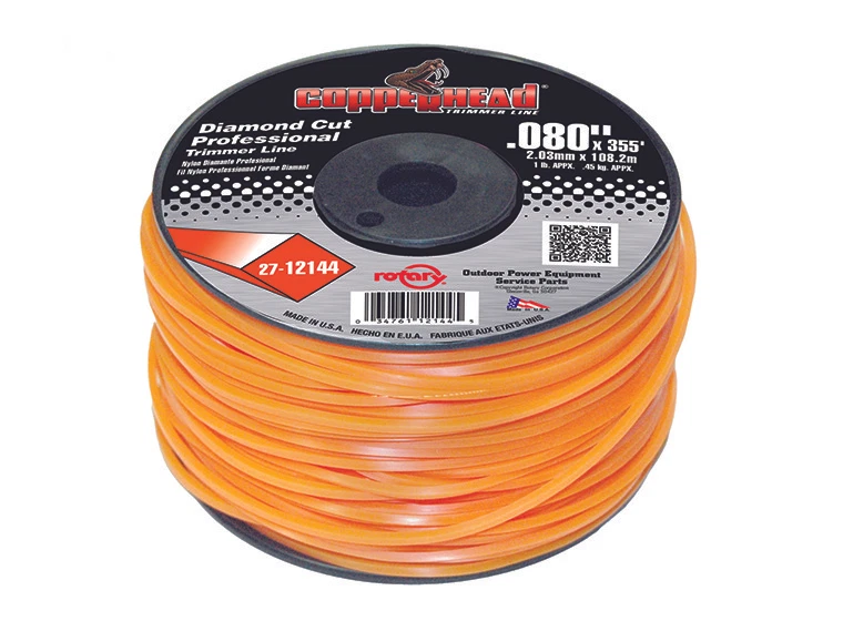 Diamond Cut Trimmer Line .080 1 LB Spool 355' Orange Professional Grade - Image 1 of 1