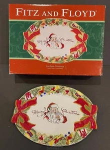 Fitz And Floyd Christmas Platter Southern Christmas Santa Cookie Toys - Picture 1 of 3