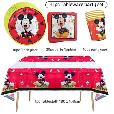 Mickey Mouse balloon tableware set plate napkin foil  birthday decorations party - Image 1 of 2