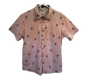 Sovereign Code Mens Pink button down shirt Short Sleeve Astronauts - Picture 1 of 18