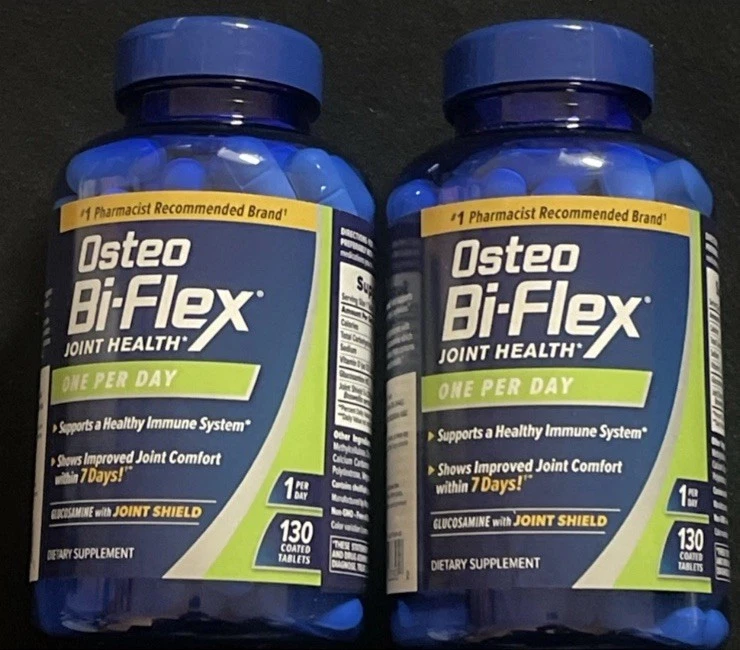 2X Osteo Bi-Flex uno por día glucosamina suplemento para la salud articular 130ct caducidad 8/27 Foto 1 de 1