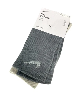 Nike Everyday Wool Cushioned 2 Pack Crew Socks Gray Mens Size M 6-8 DQ6394-902 - Image 1 of 4