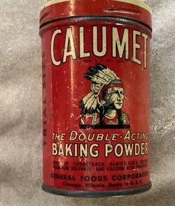CALUMET BAKING POWDER SODA SPICE TIN CAN EMPTY COUNTRY STORE ORIGINAL Trial Size - Picture 1 of 7