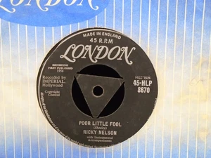 RICKY NELSON " POOR LITTLE FOOL " Or. UK TRI CTR LONDON EX+ COND. IN Or.SL. - Bild 1 von 2