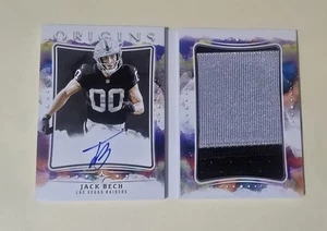 Jack Bech 2025 Panini Origins *parche de folleto de novato automático*/49 en tarjeta Raiders - Imagen 1 de 5