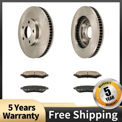 Front Coated Brake Rotors & Ceramic Pads Set for Cadillac DeVille Buick LeSabre - Image 1 of 4