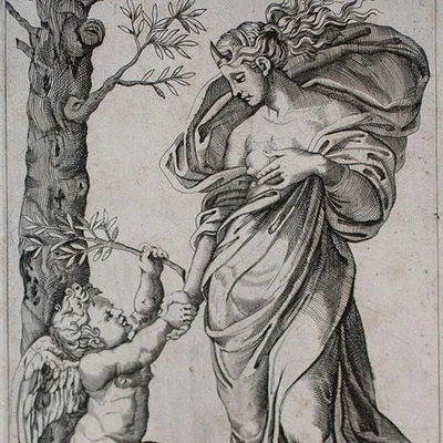 Lorenzo di Musi Pace Allegorie des Friedens Barock Italien Kupferstich 16 Jh - Bild 1 von 3
