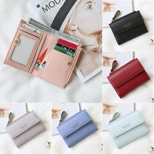 Womens Bifold Mini Wallet RFID Blocking Leather Credit Card Holder Purse Pocket - Picture 1 of 18