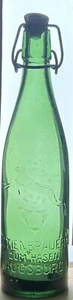 R Alte Bierflasche Actienbrauerei  Zum Hasen Augsburg Bayern - Bild 1 von 6