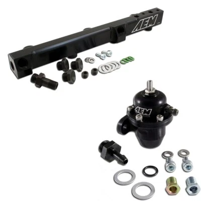 AEM Aluminum Fuel Rail + Adj Fuel Pressure Regulator for 94-01 Acura Integra B18 - Image 1 of 4