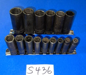 SNAP-ON TOOLS 15 PC. 3/8 DRIVE METRIC DEEP IMPACT SOCKET SET 6 POINT 214SIMFMYA+ - Picture 1 of 14