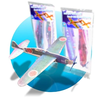 EDDY TOYS 2x Styropor Flugzeuge Flieger Wurfgleiter mit Propeller Flying Gliders 18 cm