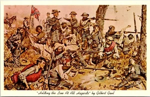 Civil War Postcard Holding The Line At All Hazards by Gilbert Gaul - Picture 1 of 4