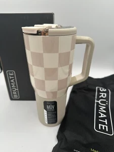 Brumate 35 oz TAN CHECKER Krista Horton Limited Edition Coffee Mug New In Box - Picture 1 of 4
