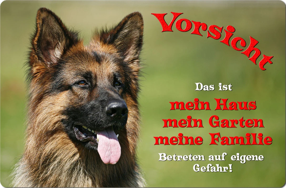Warnschild "Beware Of Dog" – Aluminium, 20x30cm, Mit Deutscher Schäferhund-Abbildung
