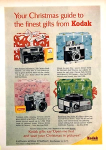 KODAK INSTAMATIC/MOTORMATIC CAMERAS & SLIDE PROJECTOR—CHRISTMAS 1963 PRINT AD - Picture 1 of 1
