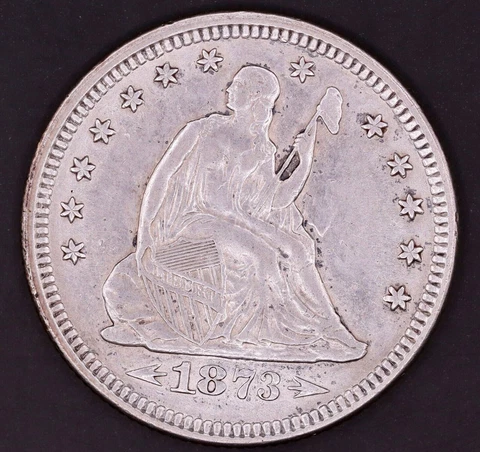 1873 Seated Liberty Quarter Arrows - AU Cover
