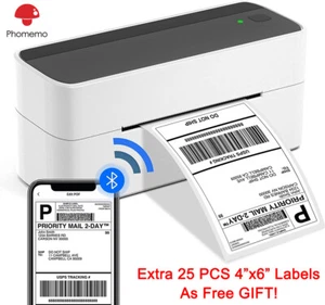 Phomemo Bluetooth Thermal Label Printer Shipping Address Barcode 4x6 AU Post Lot - Picture 1 of 25
