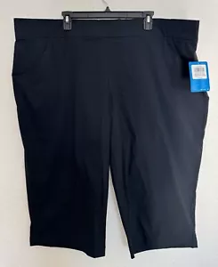 NWT New Columbia Anytime Casual Black Capris Women's Plus Size 3X Omni Shield - Picture 1 of 11