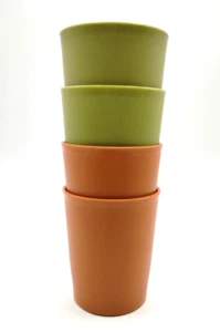 Vintage 4 Piece Tupperware 6 oz Nesting Tumbler Cup Set Autumn Harvest Colors - Picture 1 of 6