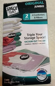 Original SPACE BAG Vacuum Seal Double Zipper Storage - 2 JUMBO Bags (35 X 48) - Picture 1 of 5
