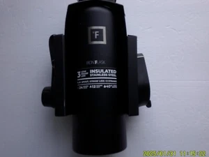 FLASK IRON 40oz Straw Stainless Steel Insulated Water Bottle 3 Lids, Black - NEW - Picture 1 of 9