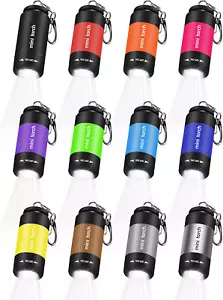 12 Pieces Mini Keychain Flashlight Bulk Plastic Small Handheld LED USB Rechargea - Picture 1 of 12